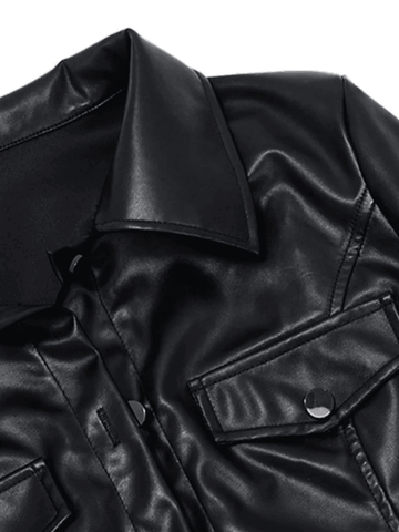 Cropped Black Biker Jacket