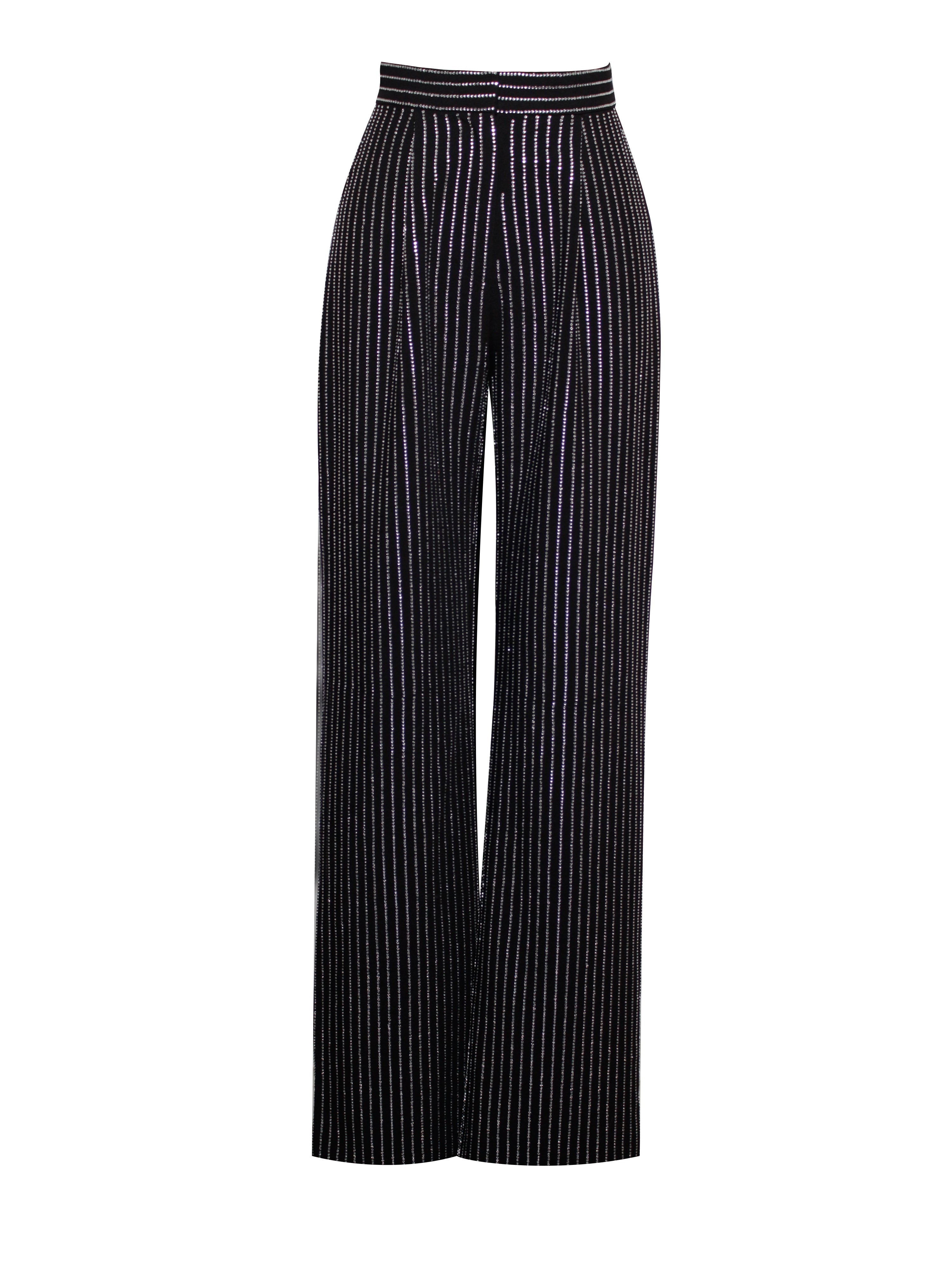 Taelyn Black Stylish Crystal Trousers