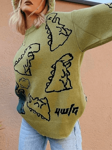 Dinosaur Crew Knit Sweater