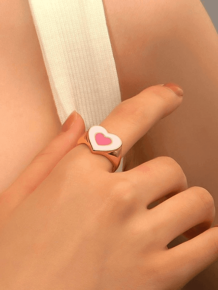 Inspo Heart Decor Dome Ring