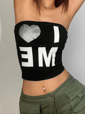 Love Me Black Bandeau Top