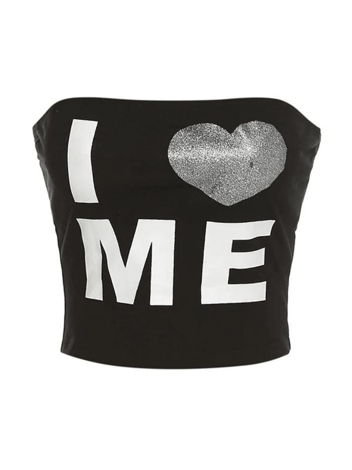 Love Me Black Bandeau Top