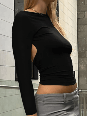 Cutout Long Sleeve Top