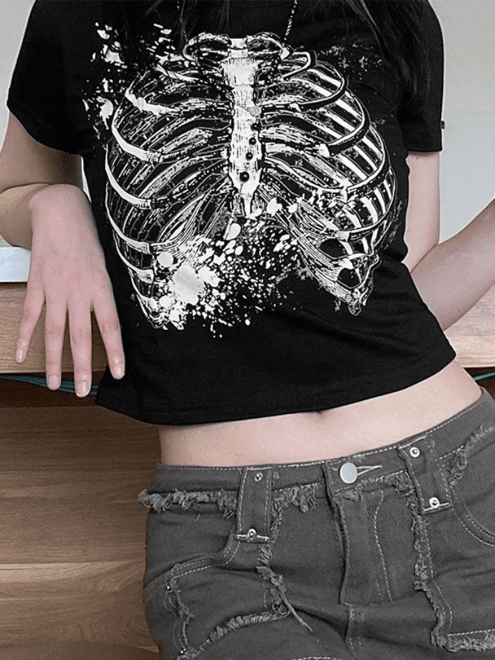 Splash Skull Crop Top